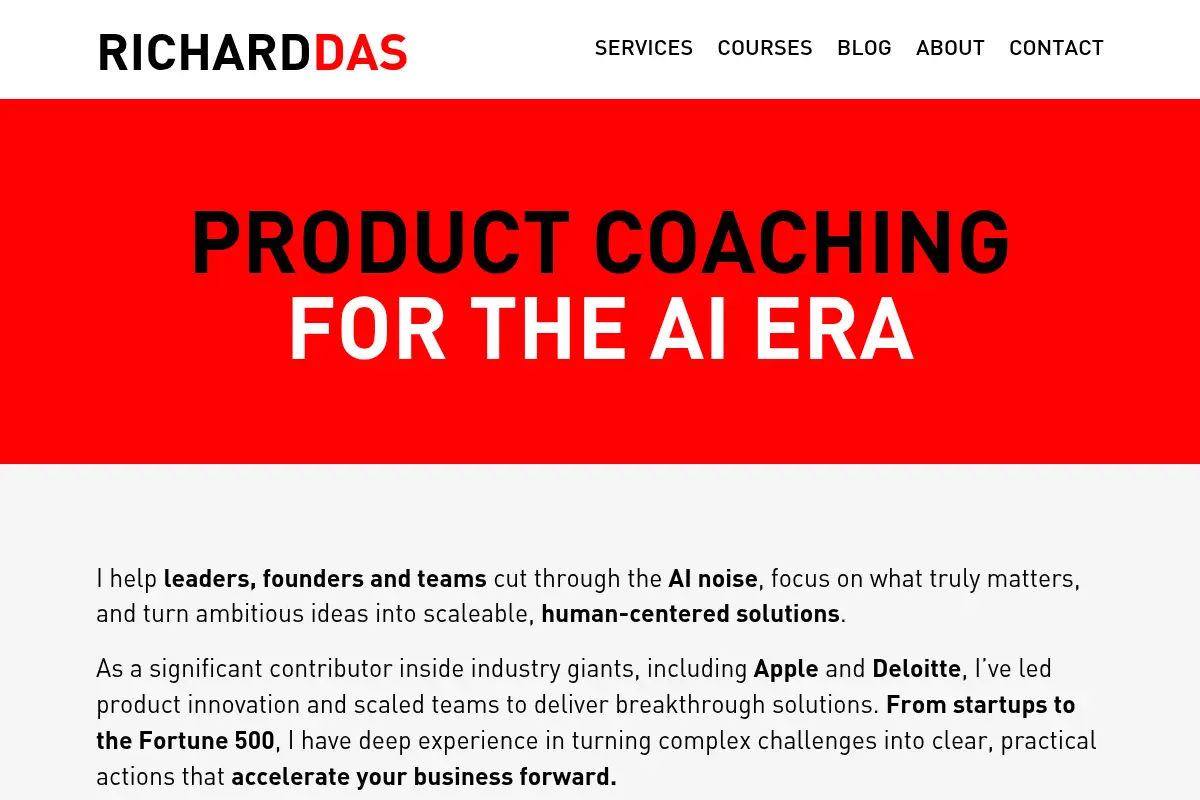 Richard Das - Ai Product Training for Leaders, Founders & Teams