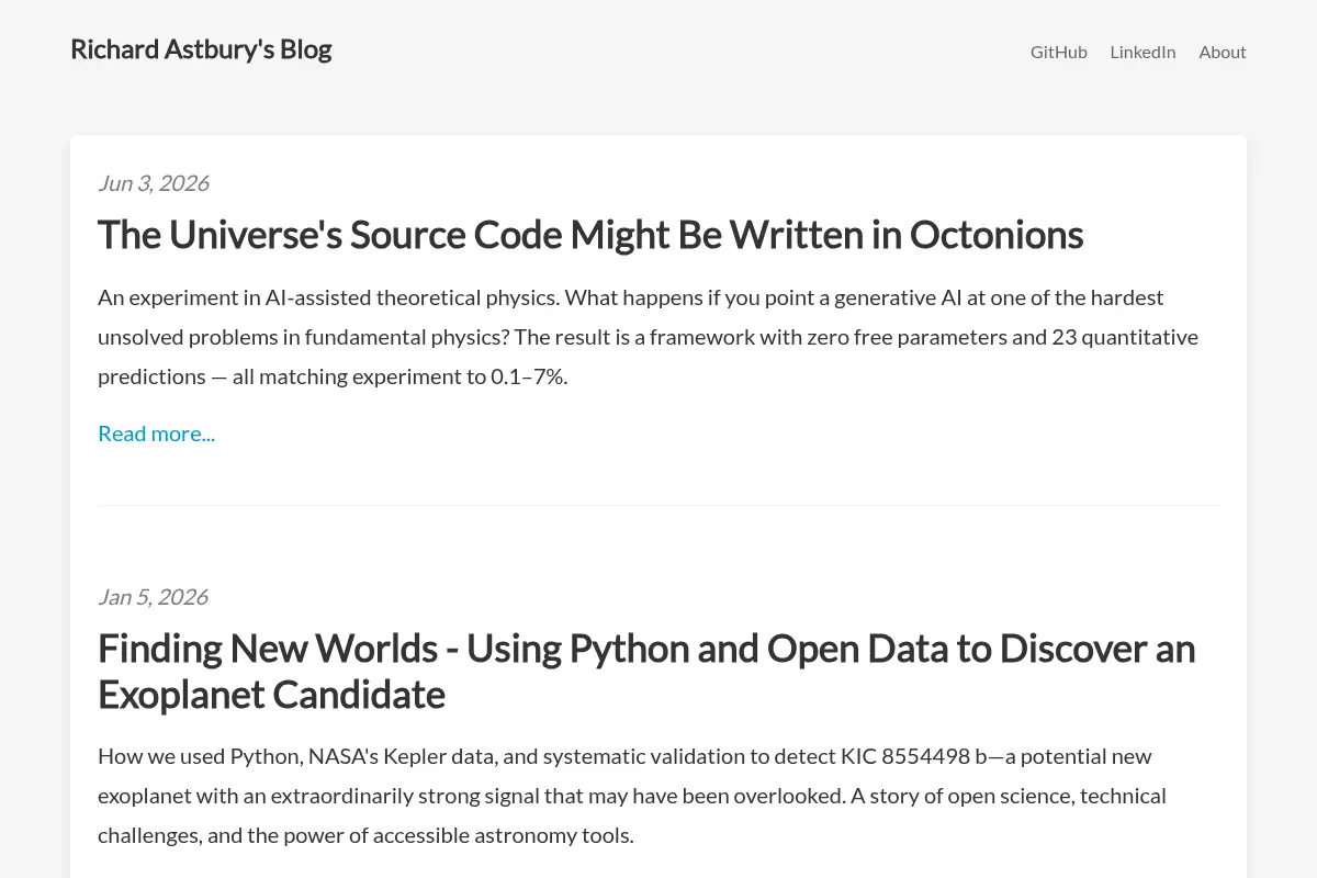 Richard Astbury’s Blog