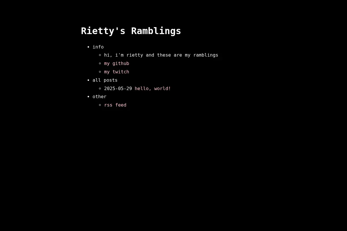 Rietty's Ramblings