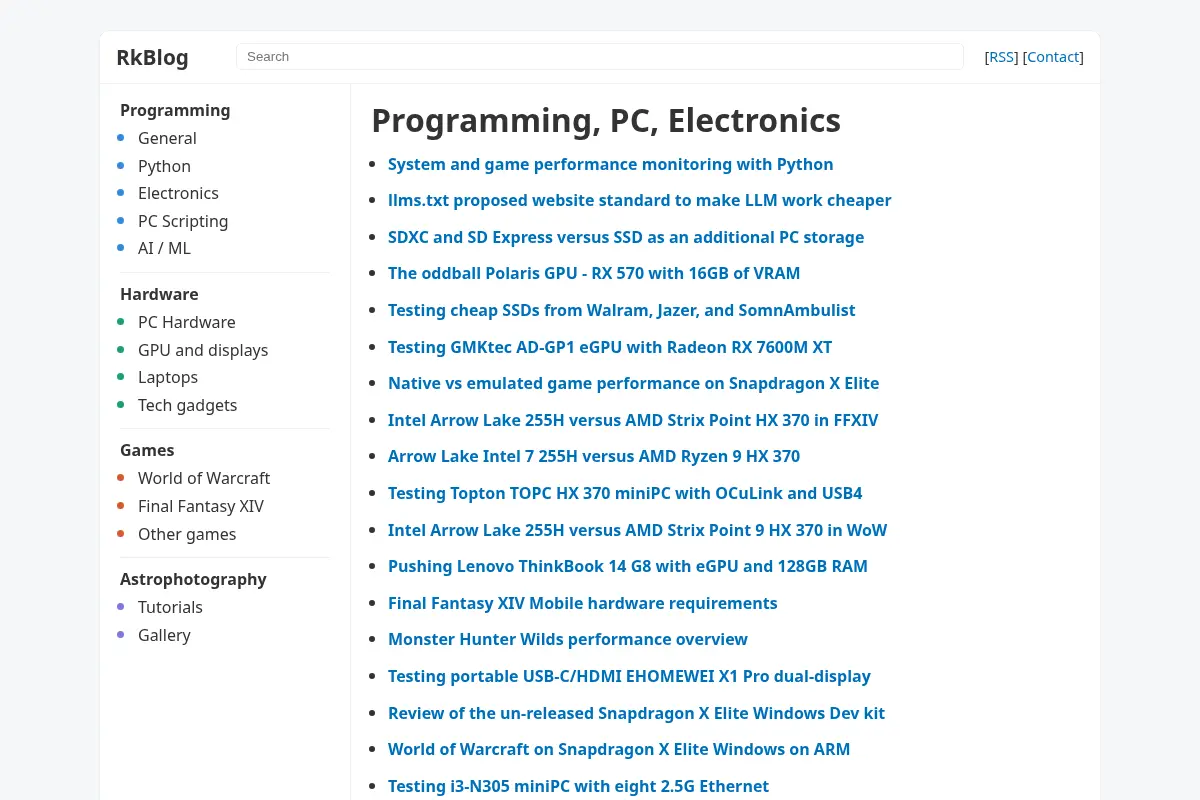 RkBlog - Programming, PC hardware, electronics