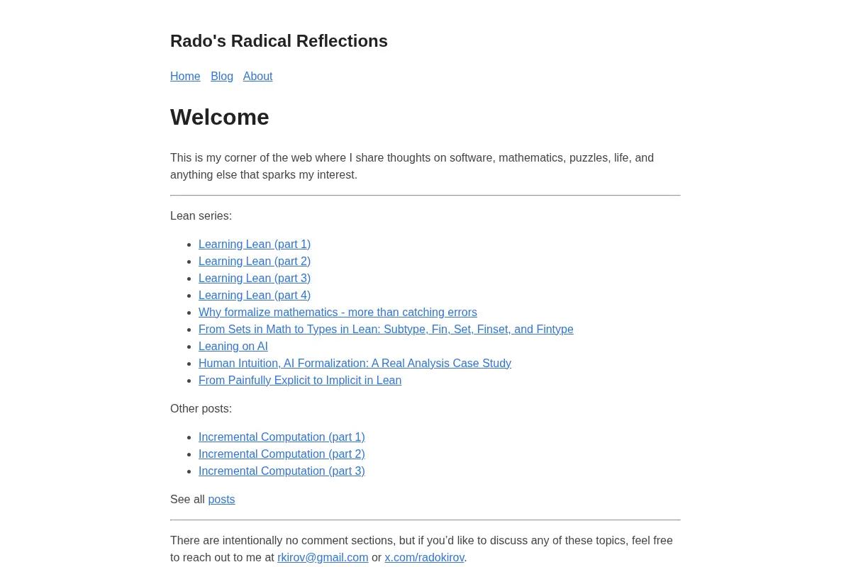 Rado's Radical Reflections