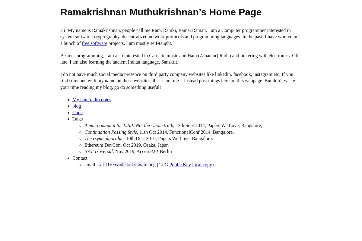 Ramakrishnan Muthukrishnan's Home Page