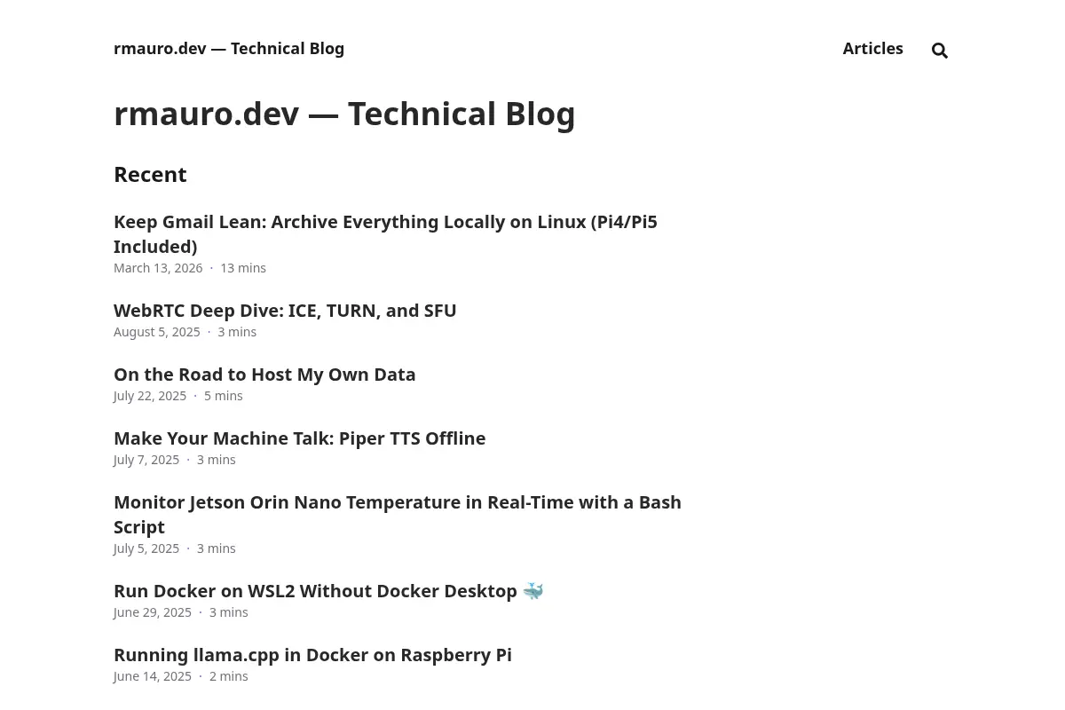 rmauro.dev — Technical Blog