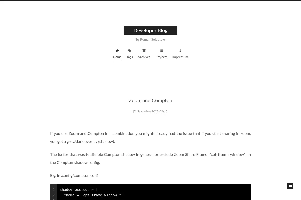 Developer Blog