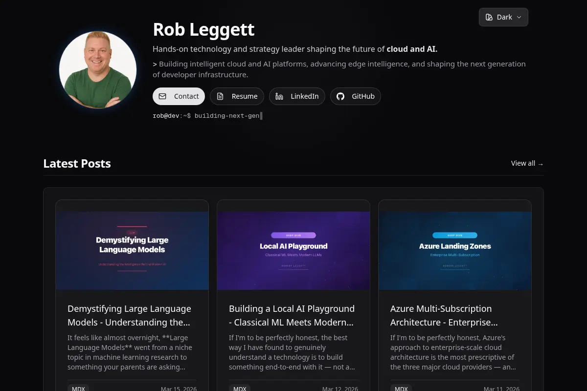 Rob Leggett — Cloud Architect & AI Specialist