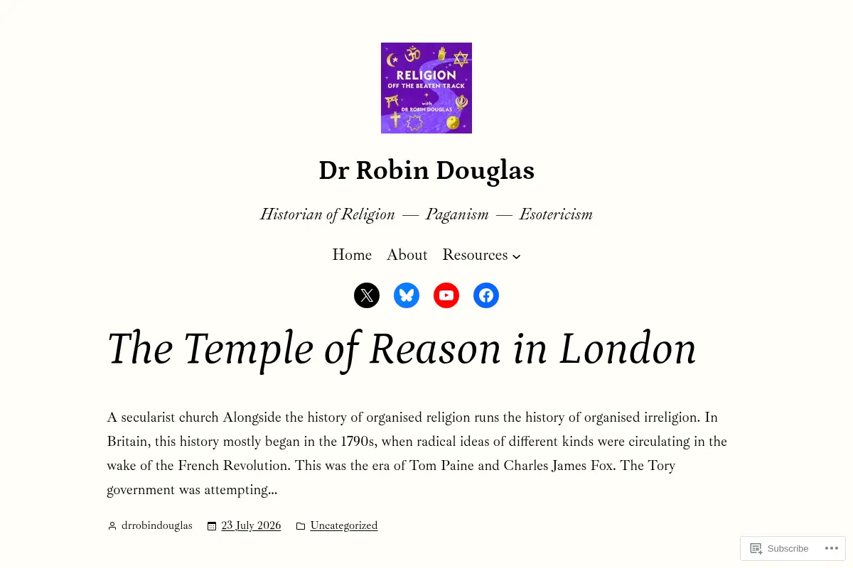 Dr Robin Douglas – Historian of Religion — Paganism — Esotericism