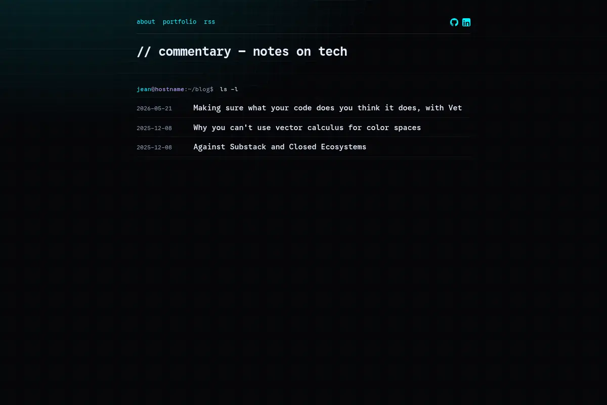 // commentary — notes on tech