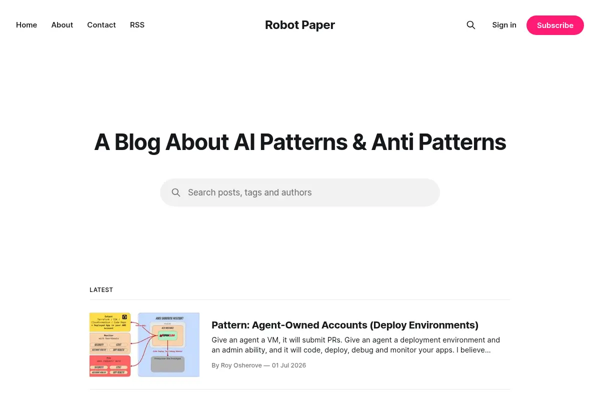Robot Paper: AI Patterns, Anti Patterns & Techniques