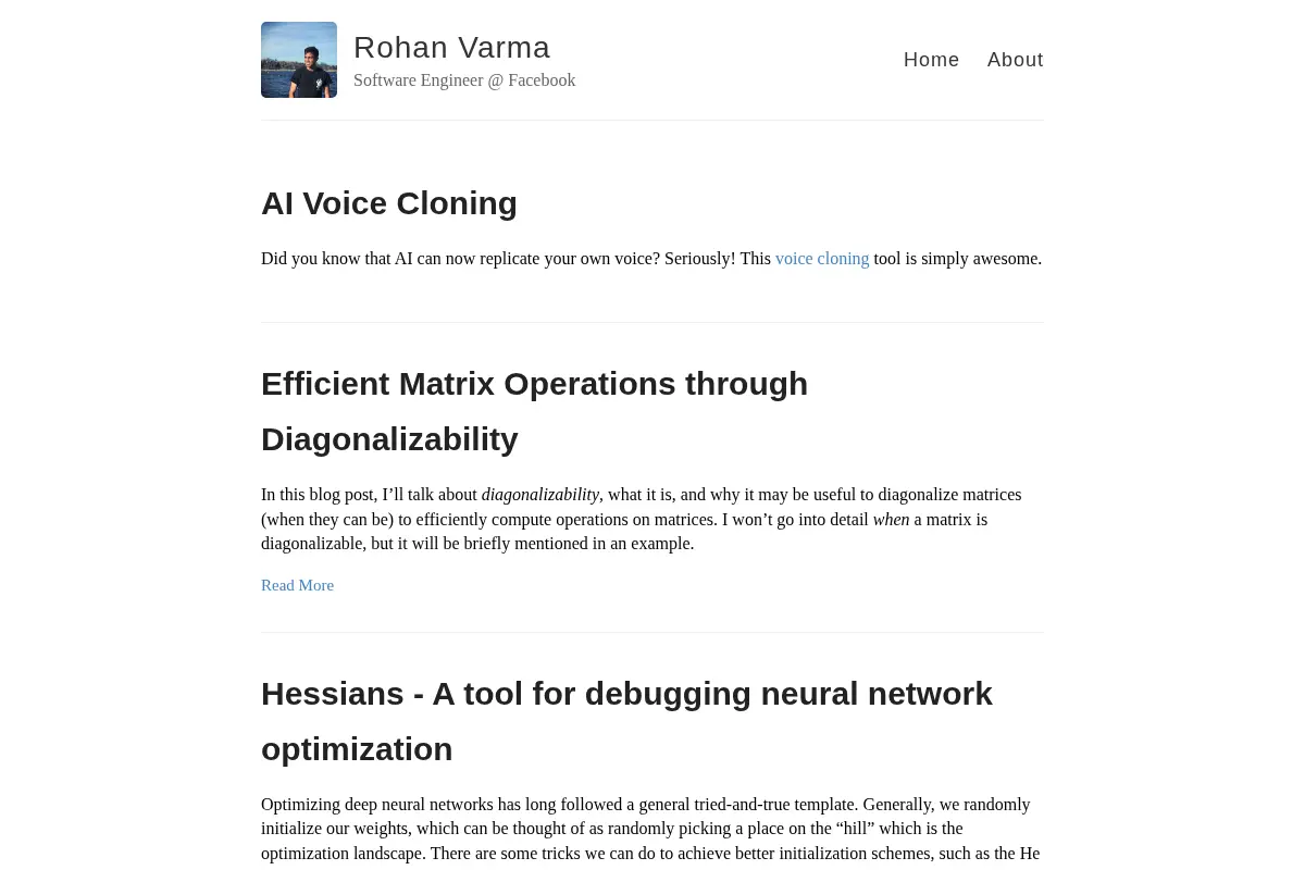 Rohan Varma – Software Engineer @ Facebook