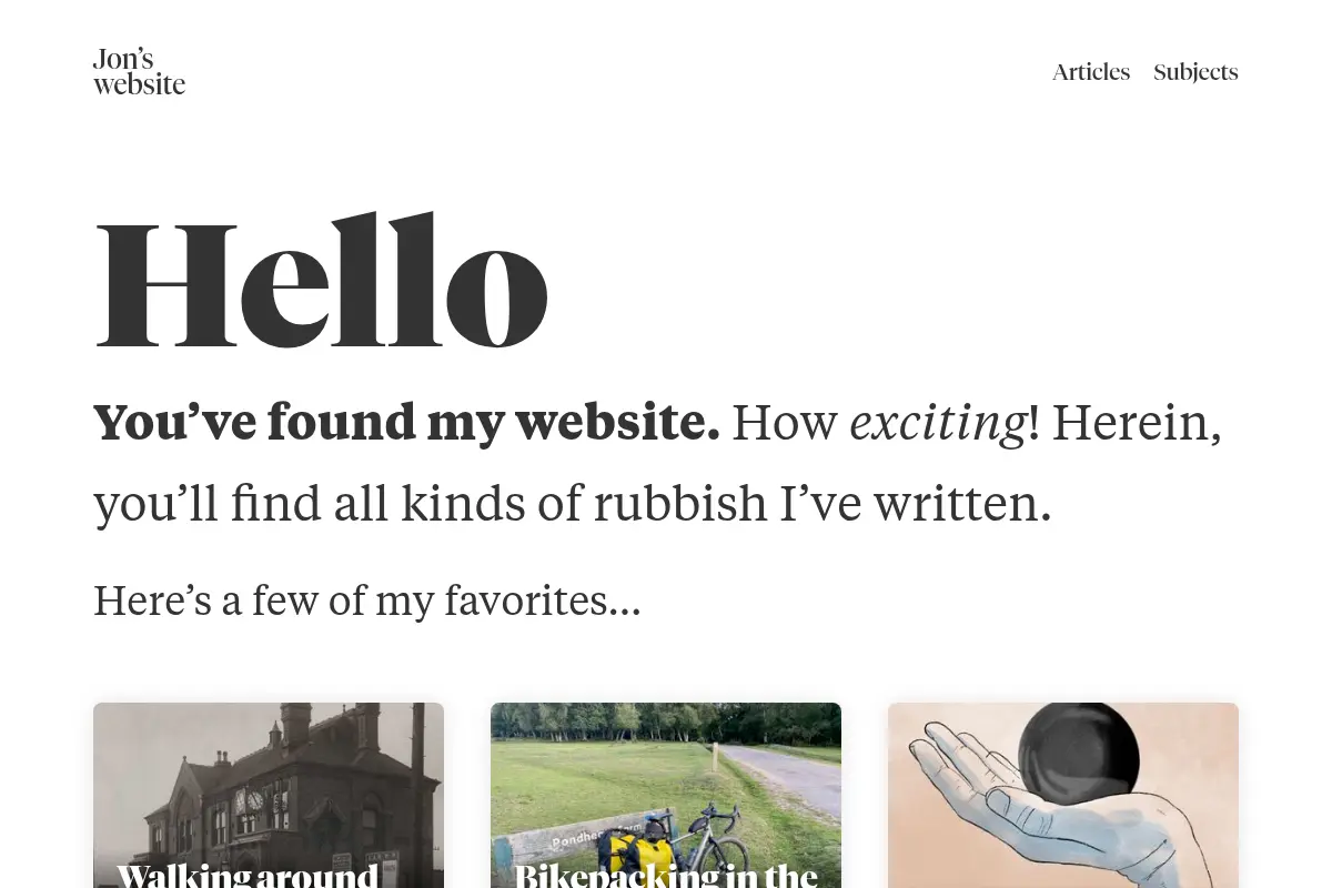 Jon's website