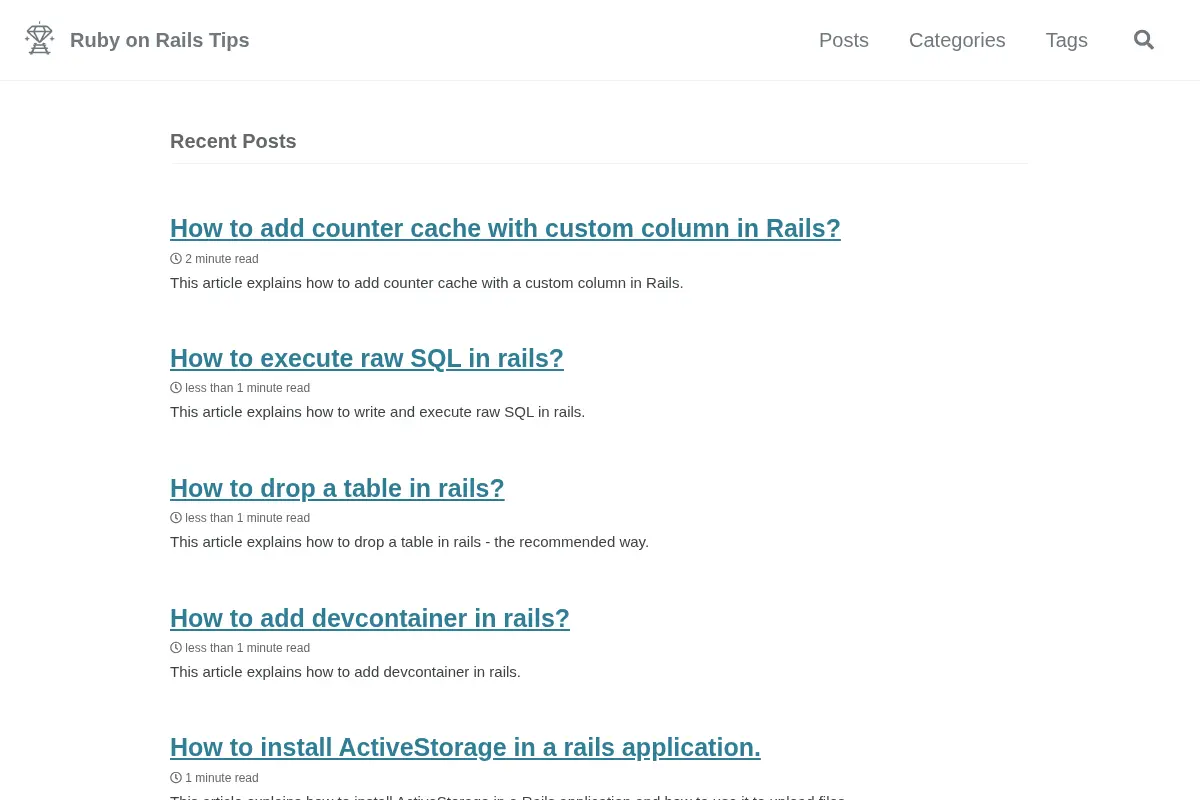 Ruby on Rails Tips