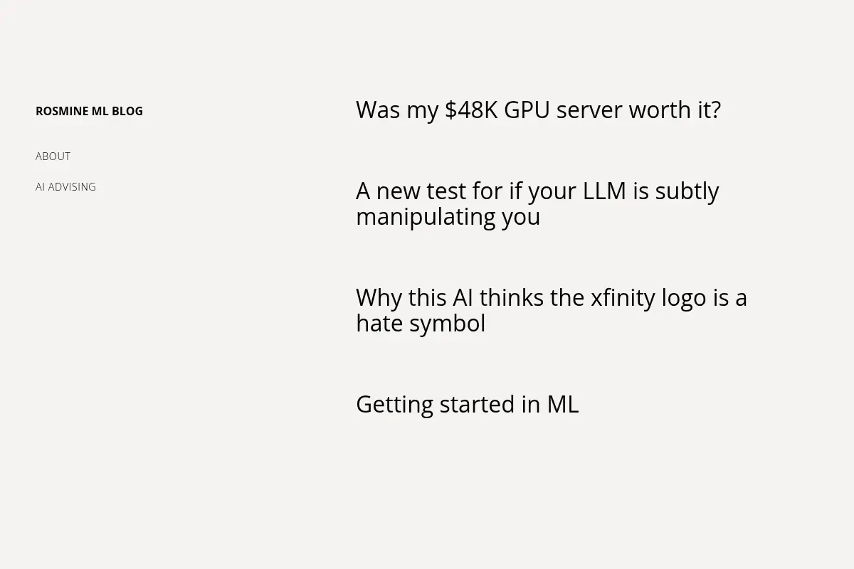 Rosmine ML Blog – Deep Learning, GPUs, et al.