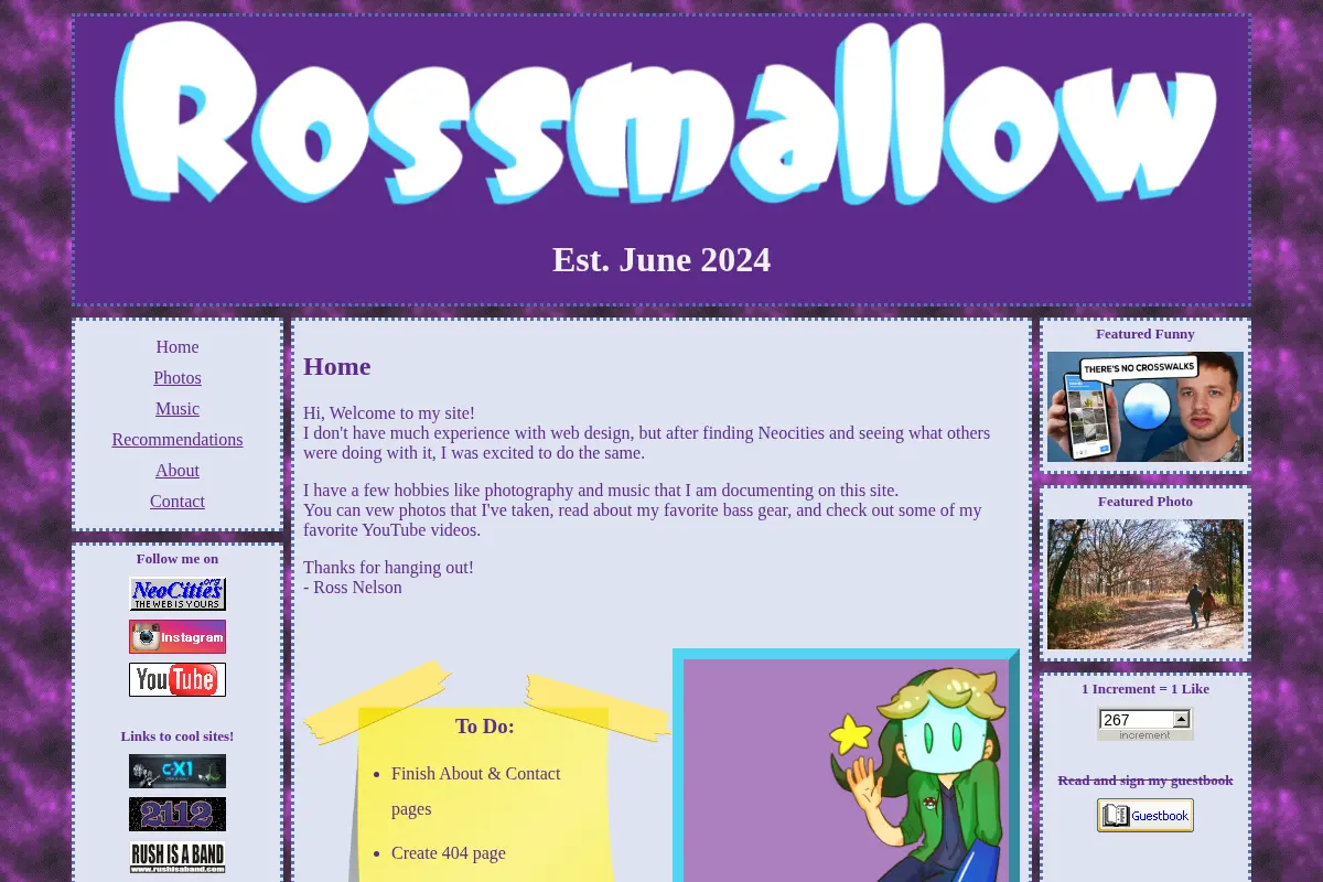 Ross' Neocities Site - Welcome!