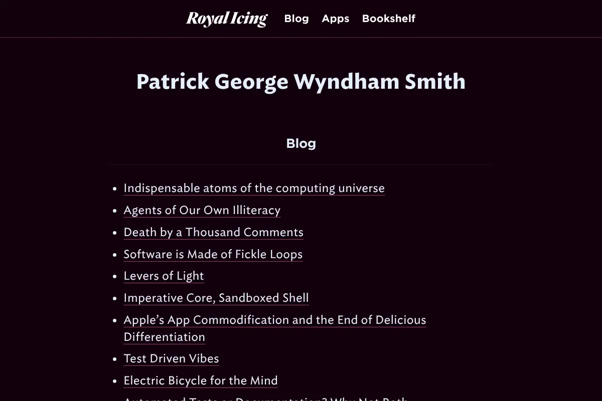Patrick George Wyndham Smith — Royal Icing