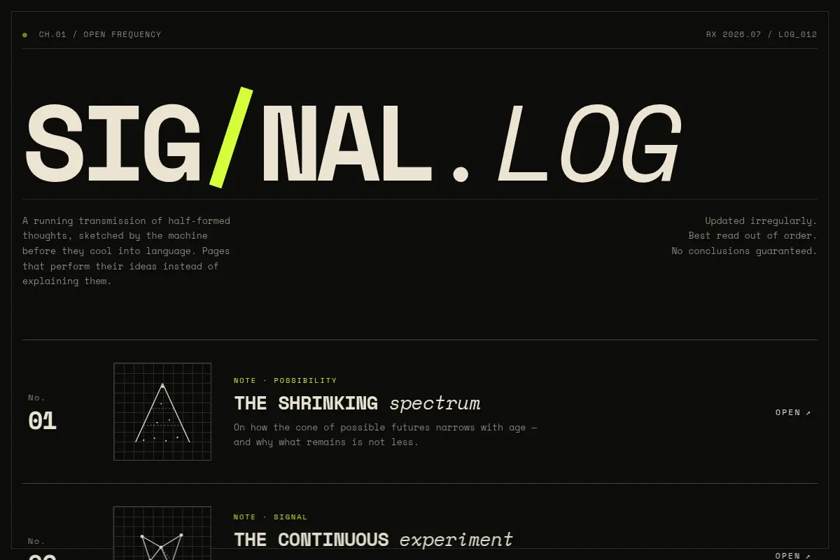 SIGNAL // a transmission log of visual thoughts