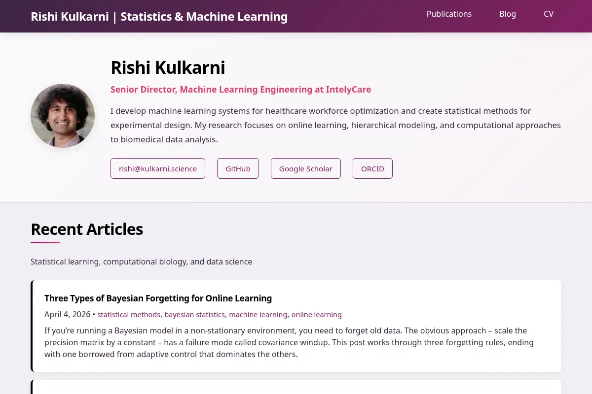 Rishi Kulkarni | Statistics & Machine Learning