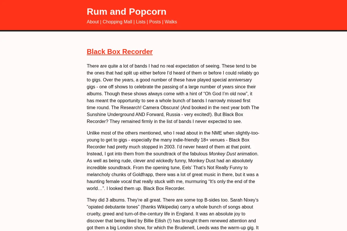 Rum and Popcorn