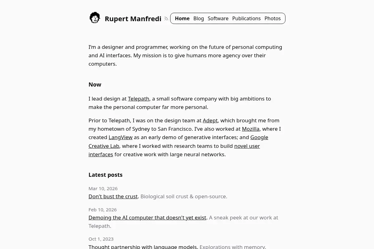 Rupert Manfredi - my internet home