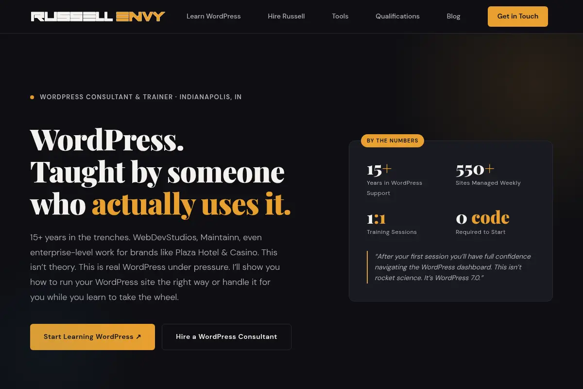 WordPress Consulting and Training taught by Russell Aaron