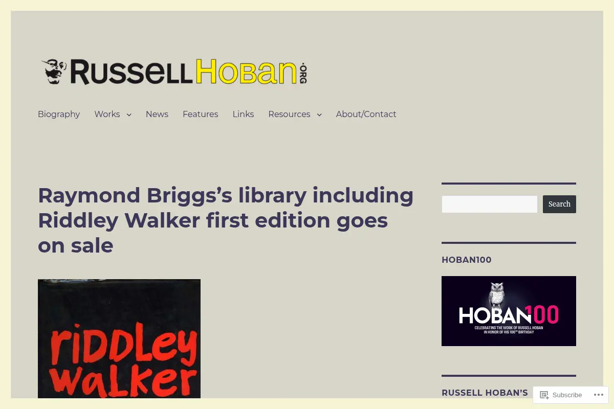 Russell Hoban – Author Site