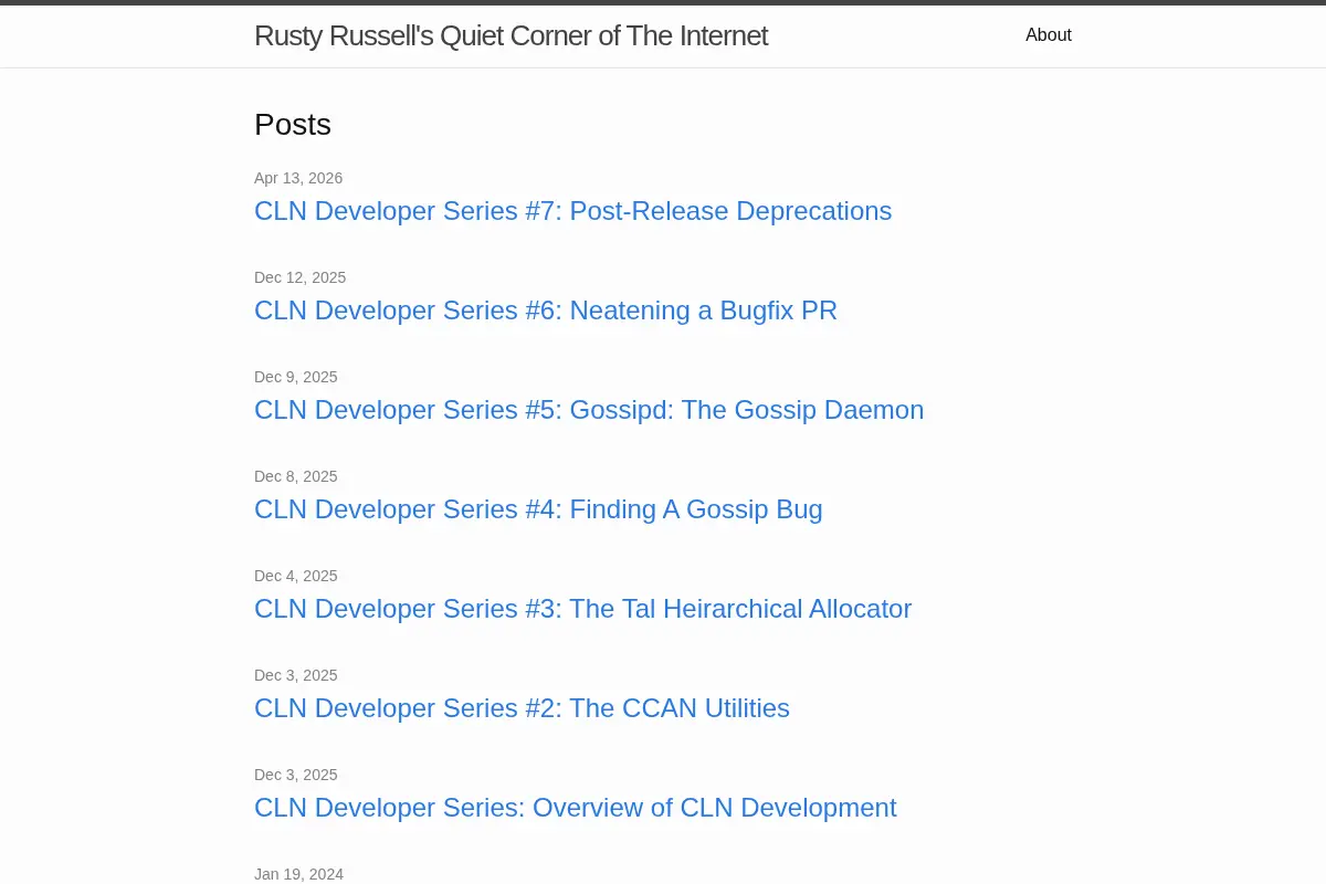 Rusty Russell’s Quiet Corner of The Internet