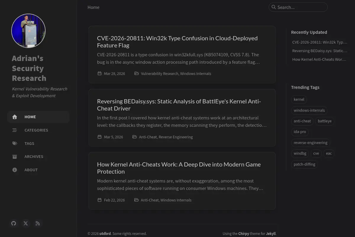 Adrian's Security Research