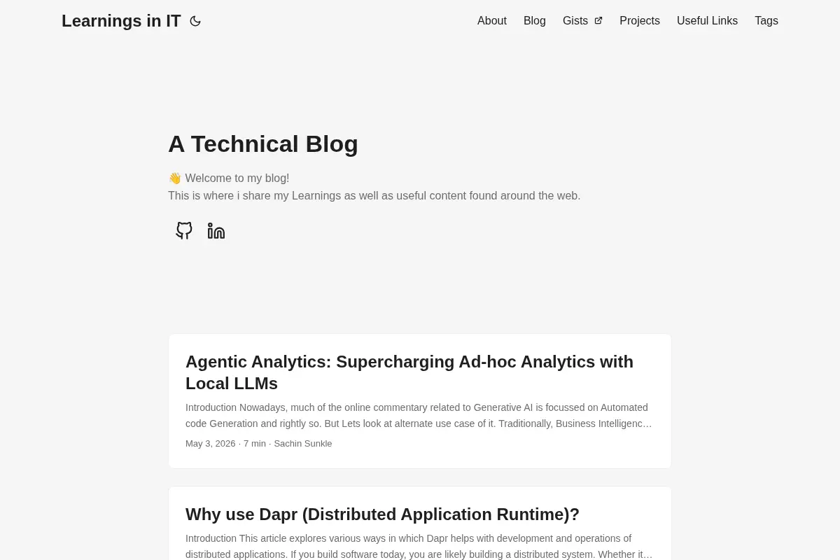 Learnings in IT