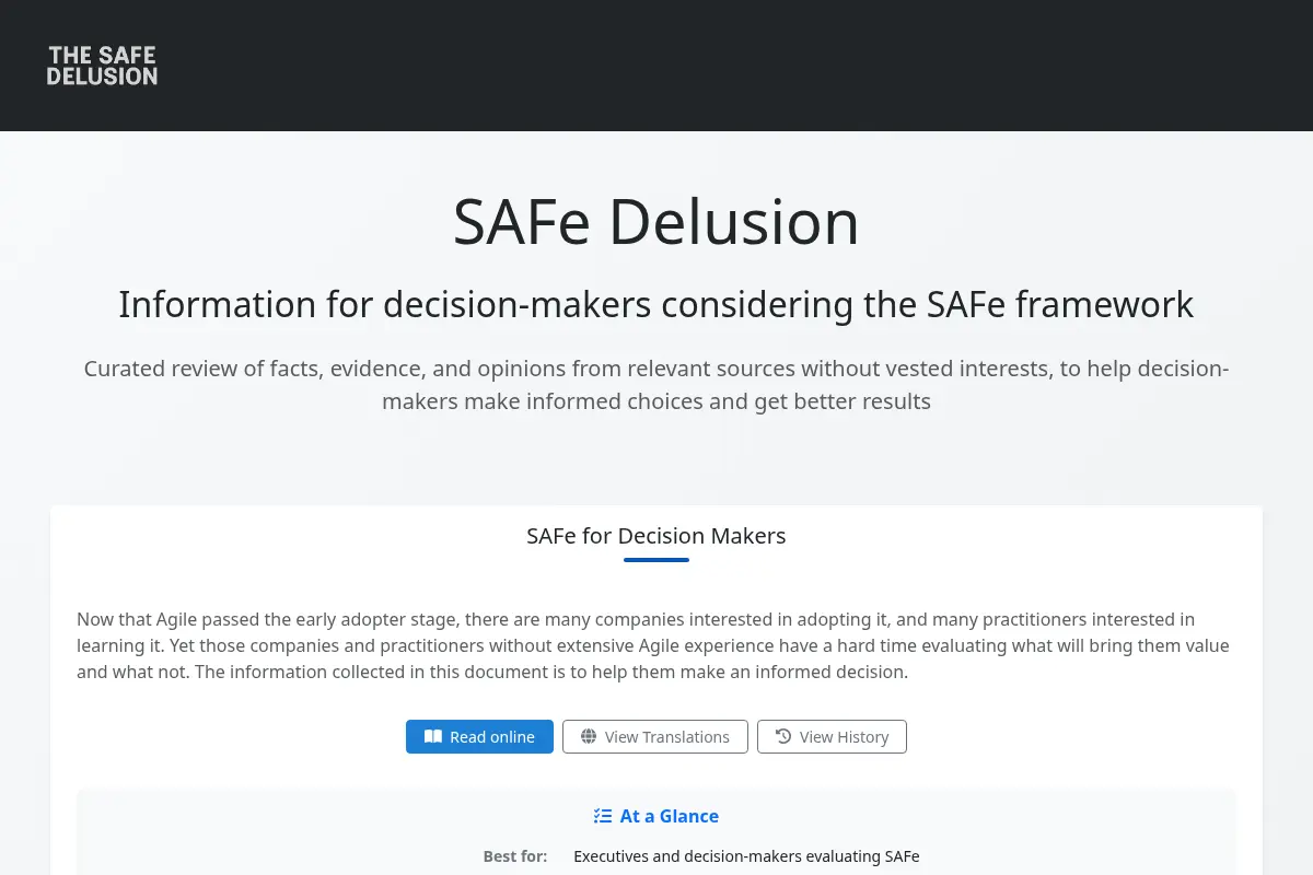 SAFe Delusion