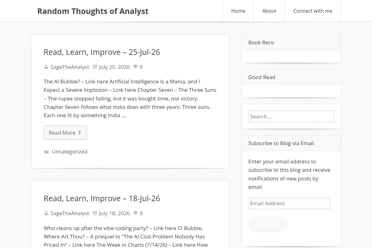Random Thoughts of Analyst