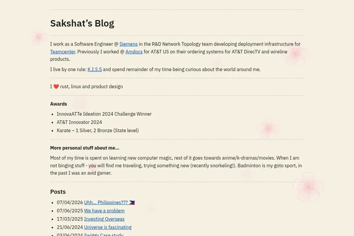 Sakshat's Blog