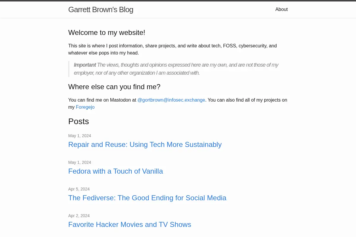 Garrett Brown’s Blog