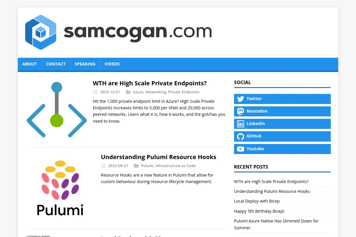 Sam Cogan's Azure and Cloud Blog