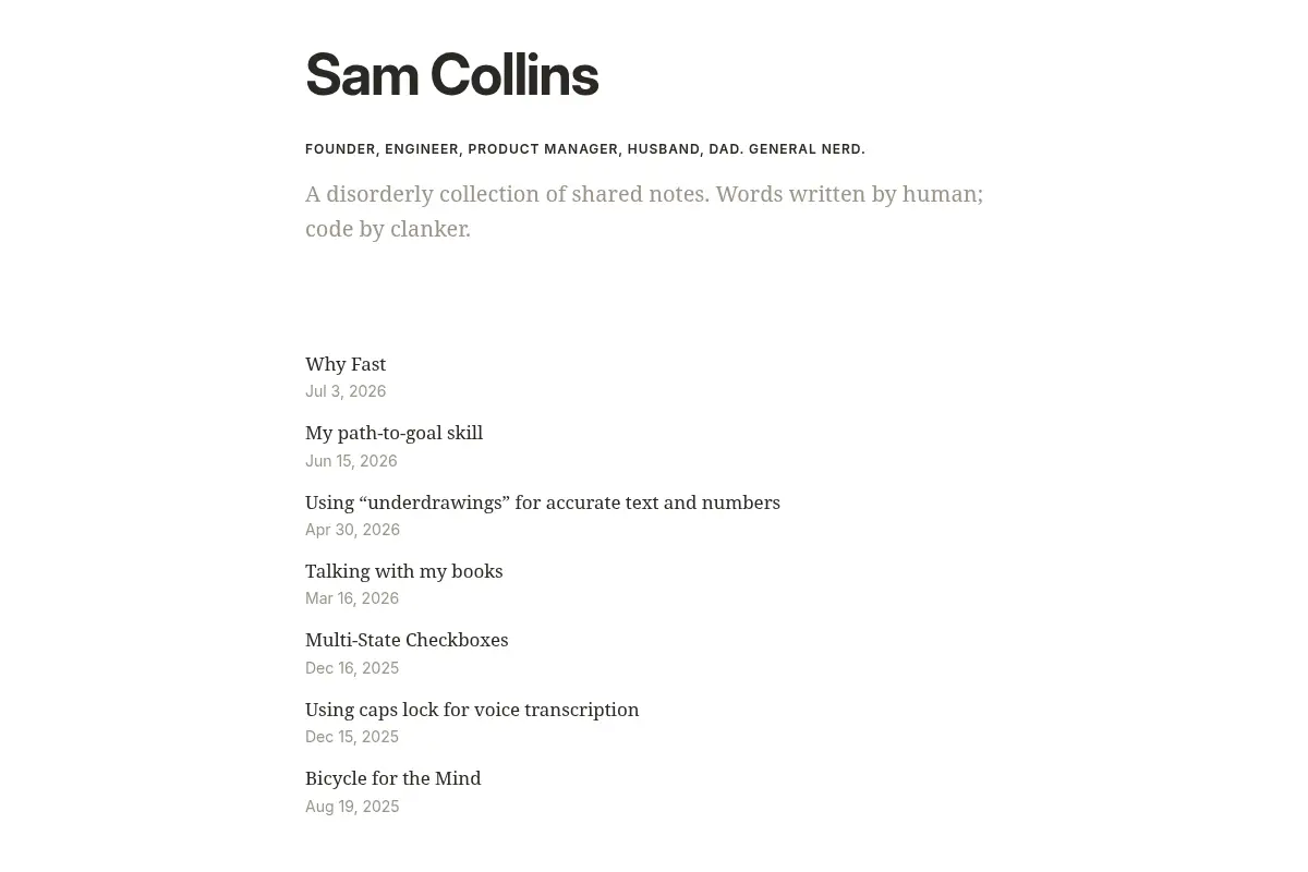 Sam Collins's Weblog