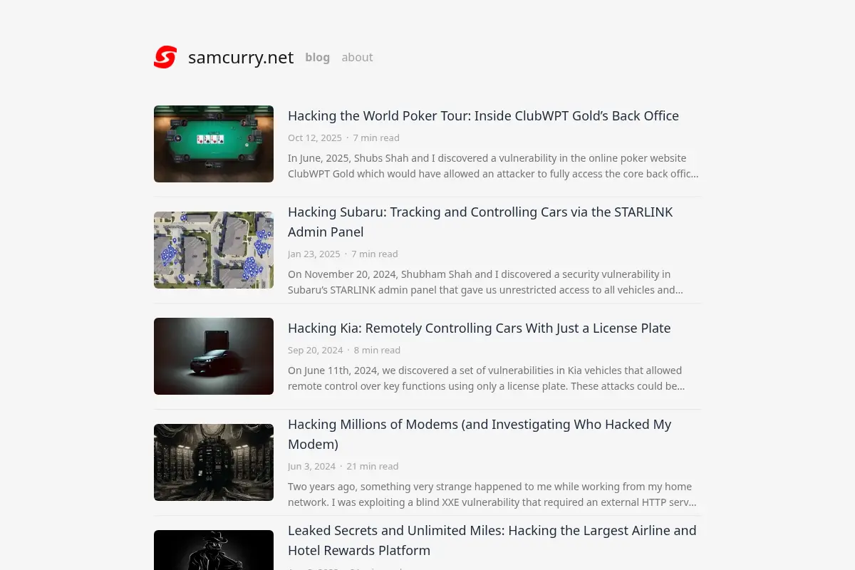 Sam Curry's Blog