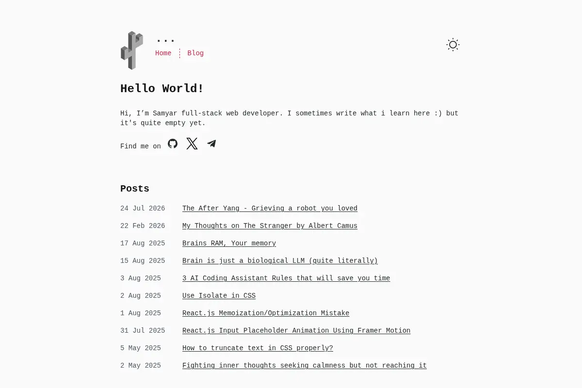 Samyar's Blog