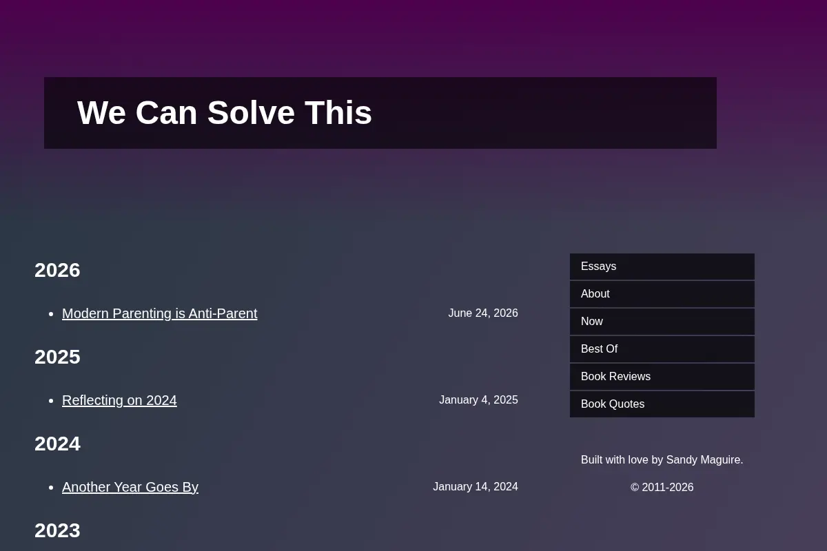 We Can Solve This