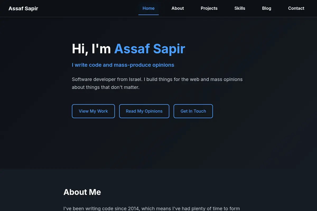 Assaf Sapir - Software Developer
