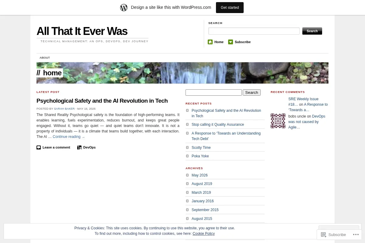 All That It Ever Was | Technical Management: An Ops, DevOps, Dev Journey