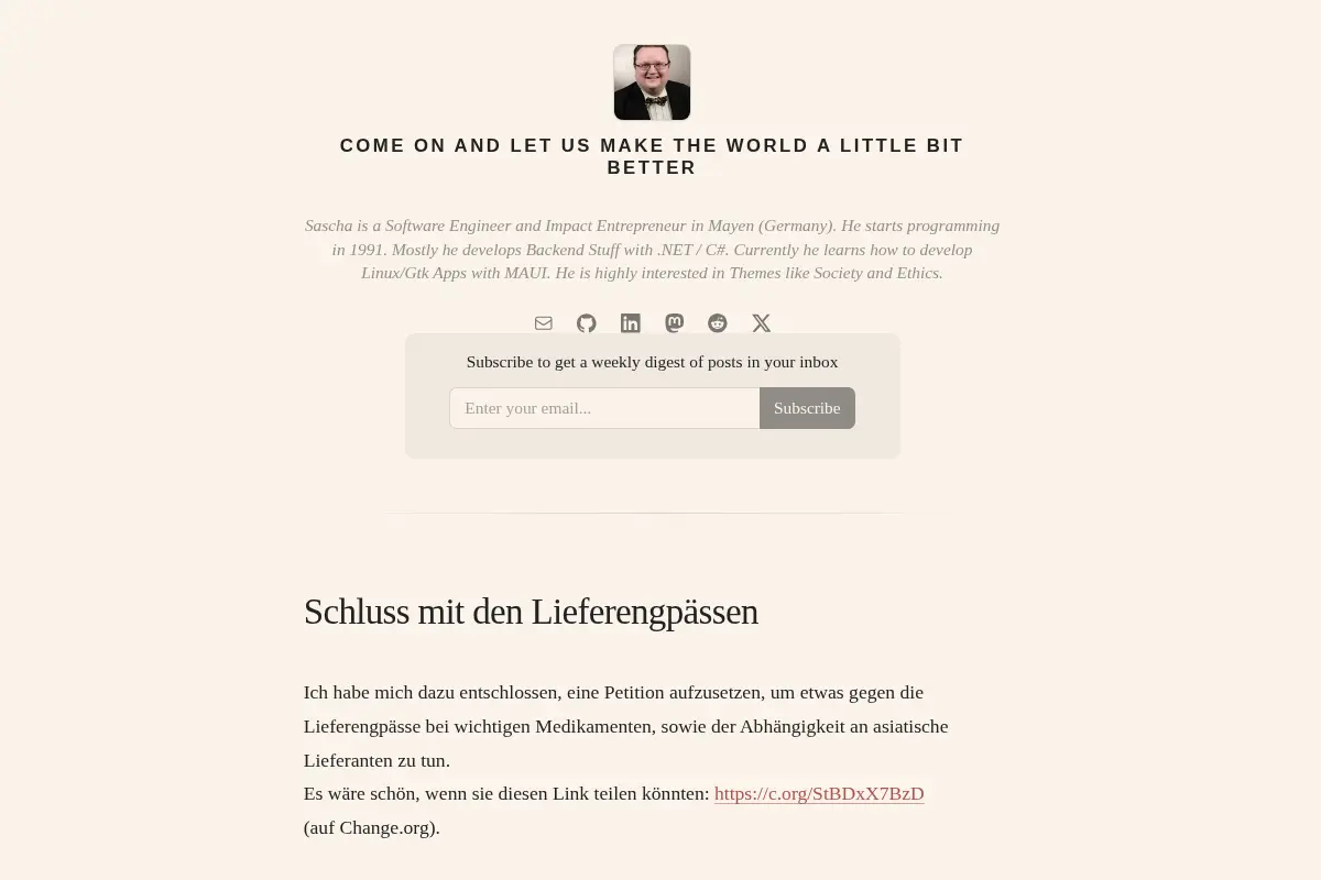 Sascha Manns - Software Engineer and Impact Entrepreneur