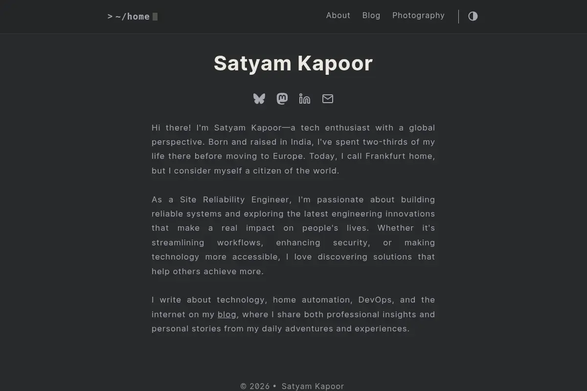 Satyam Kapoor | Site Reliability Engineer based in Frankfurt, Germany