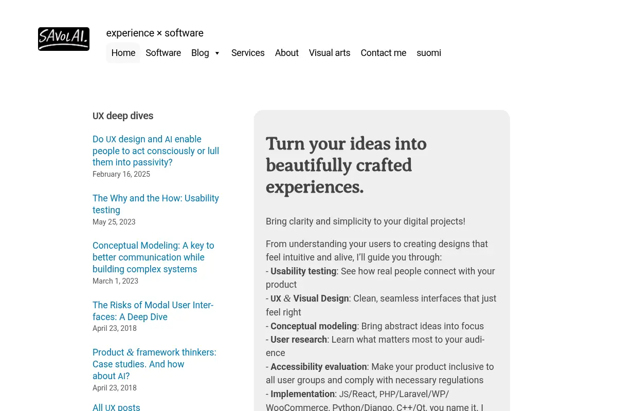 Olli Savolainen - experience × software