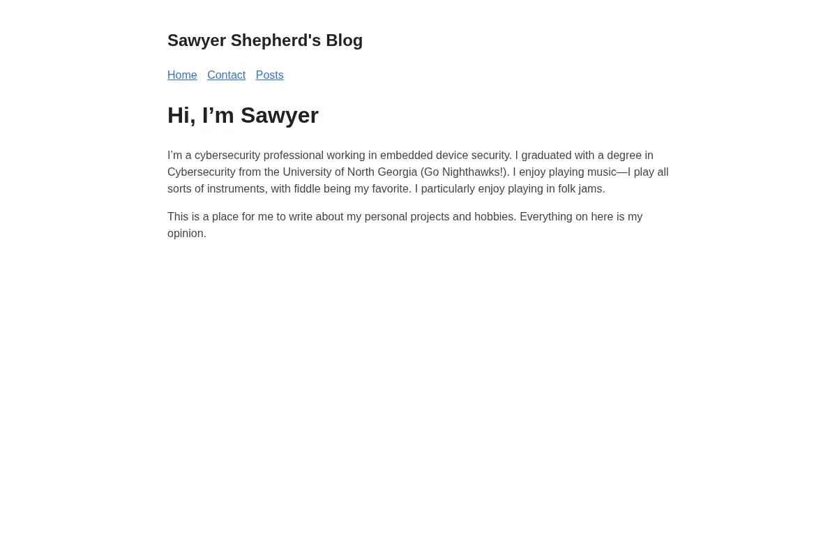 Sawyer Shepherd's Blog
