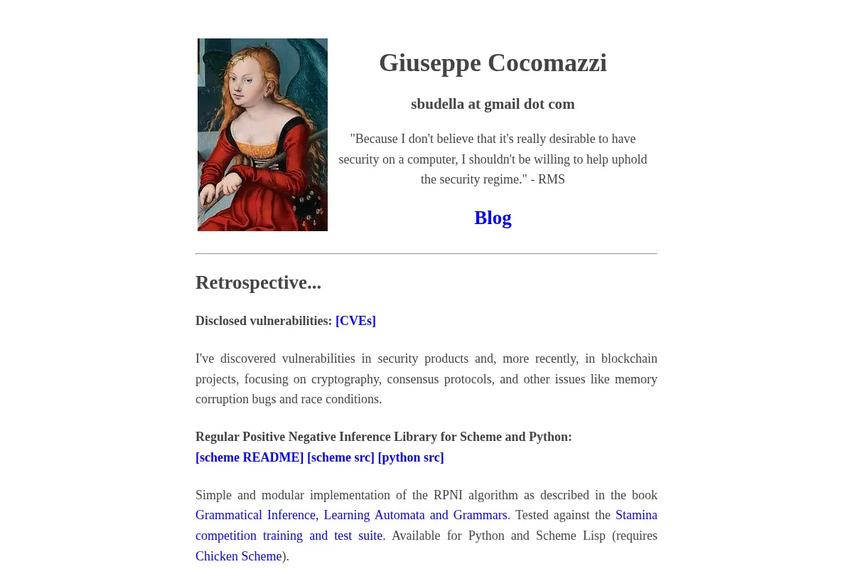 Giuseppe Cocomazzi's homepage