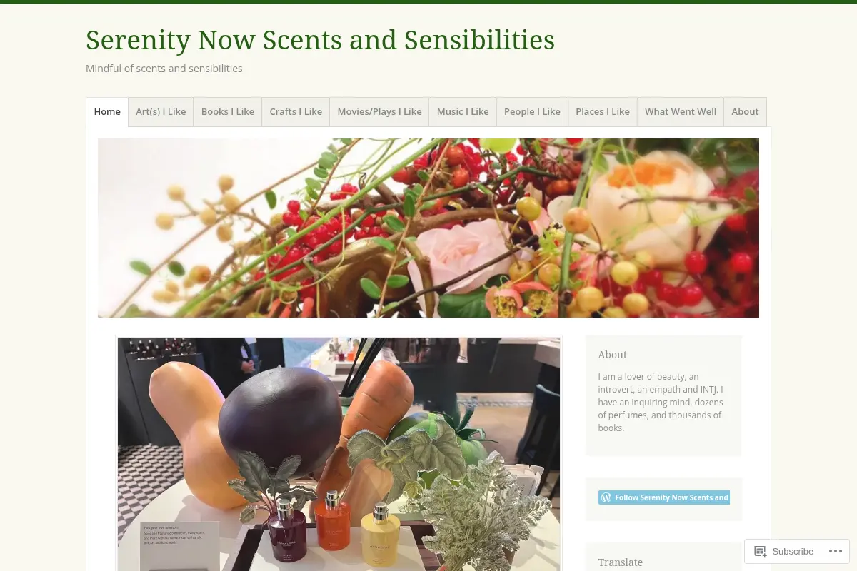 Serenity Now Scents and Sensibilities