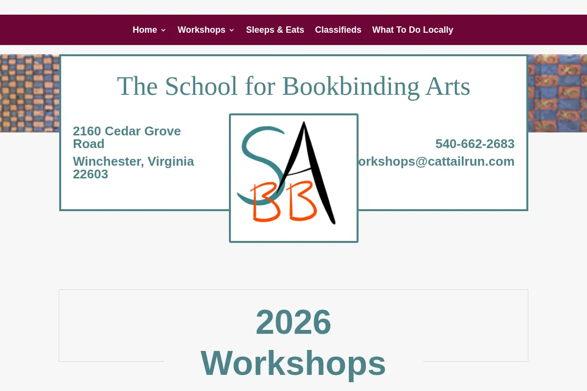2026 Workshops - School for Bookbinding Arts
