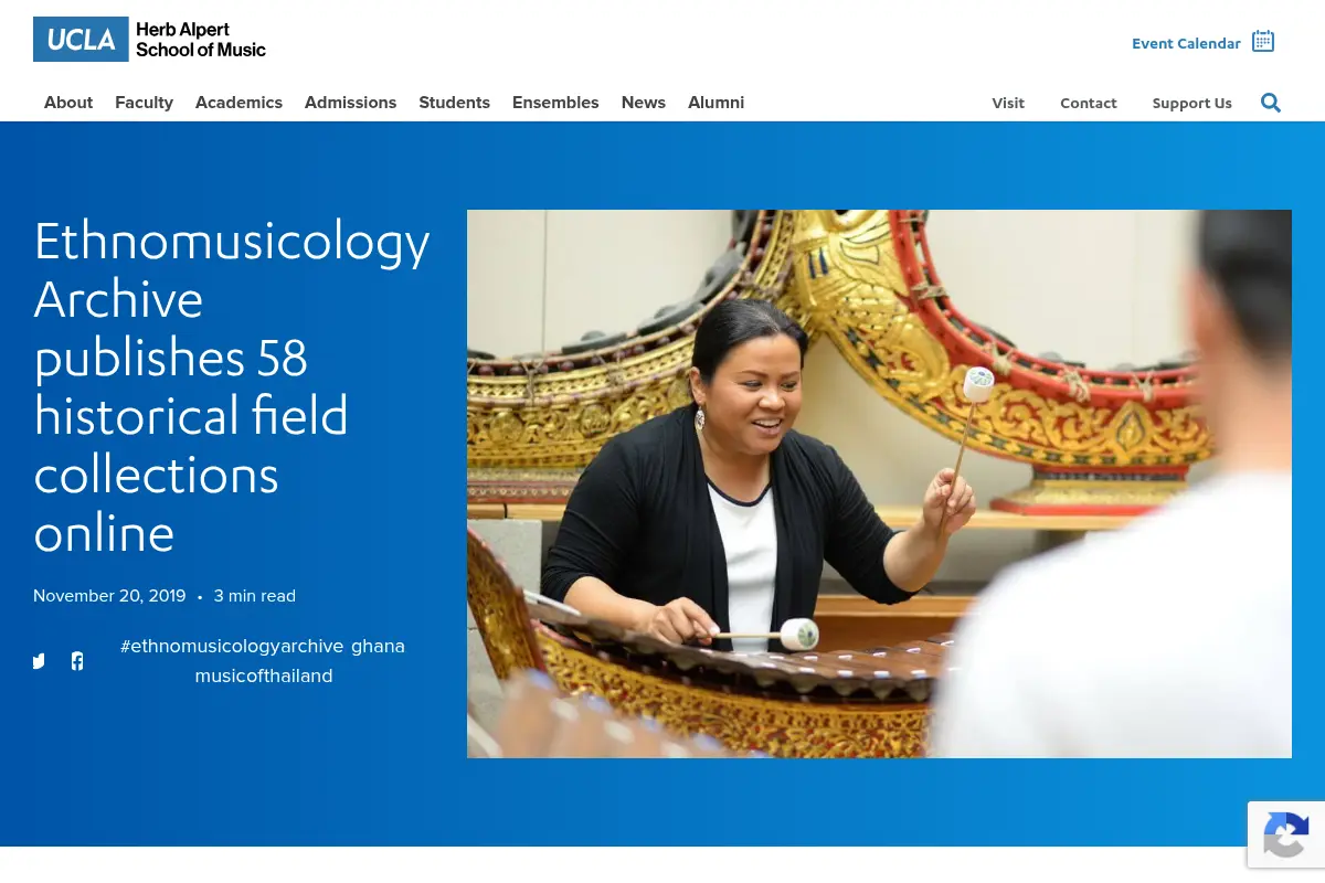 Ethnomusicology Archive publishes 58 historical field collections online - The UCLA Herb Alpert School of Music