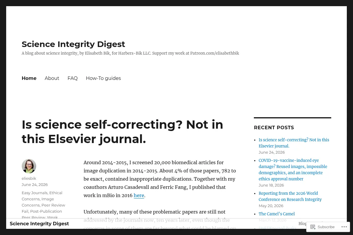 Science Integrity Digest