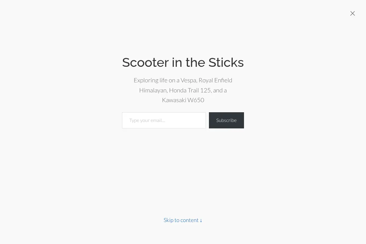 Scooter in the Sticks