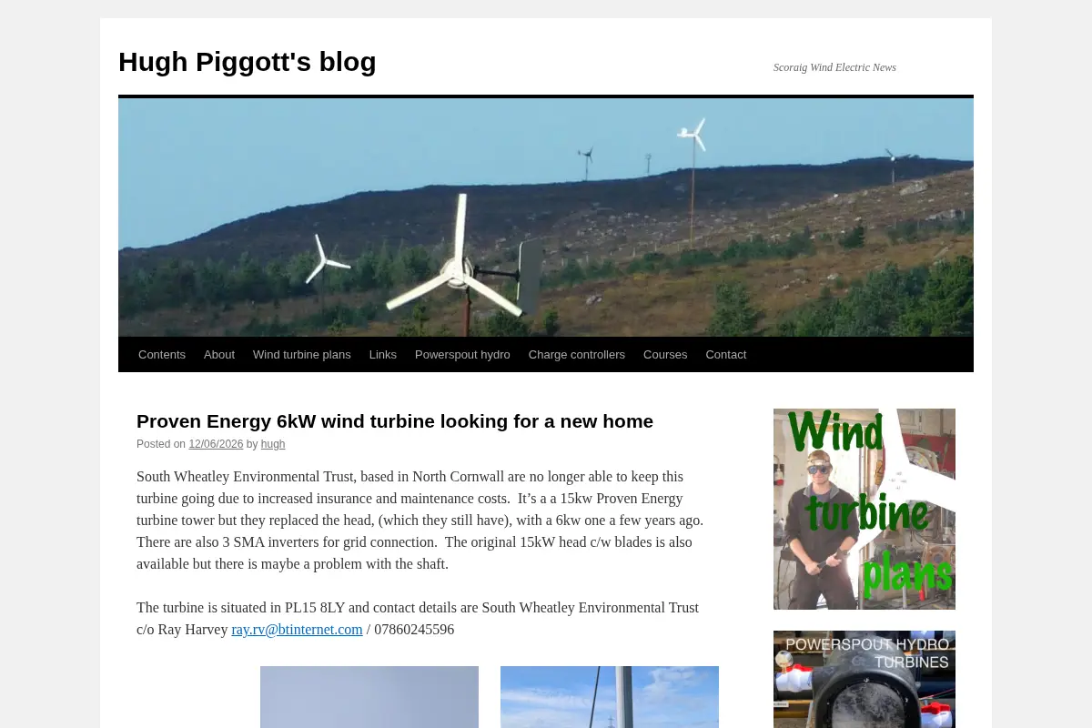 Scoraig Wind Electric News
