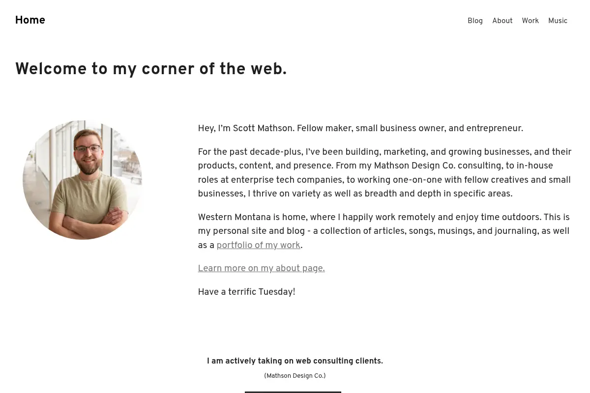 Scott Mathson, Maker - Web & Marketing Consultant, Audio Engineer & Musician